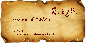 Rozner Ádám névjegykártya
